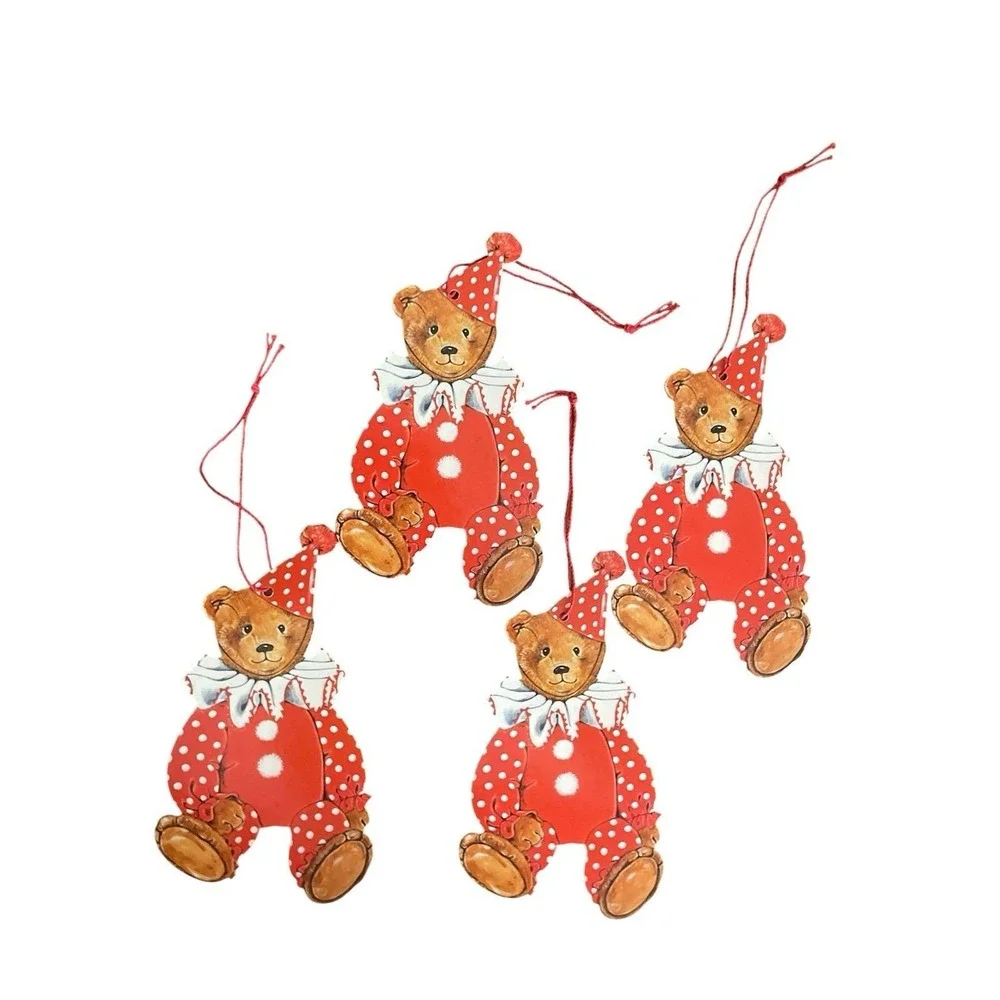 Gordon Fraser Gallery‎ Teddy Bear Gift Tag Clown Set of 4 Unused